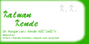 kalman kende business card